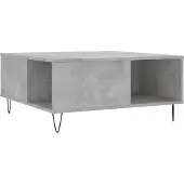 vidaXL Table basse gris béton 80x80x36,5 cm Bois composite