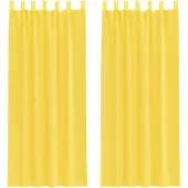 vidaXL Voile Rideaux avec passants 2 pcs. Jaune 140x260 cm