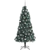 vidaXL Arbre de Noël artificiel pré-éclairé avec ensemble de boules