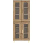 vidaXL Highboard Chêne Artisan 69,5 x 34 x 180 cm Matériau dérivé du bois