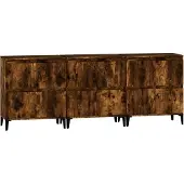 vidaXL Sideboards 3 pcs. Chêne fumé 60x35x70 cm Bois composite