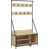 vidaXL Porte-vêtements et rangement des chaussures chêne sonoma