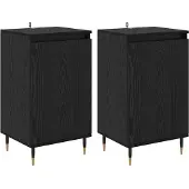 vidaXL Meuble de rangement 2 pièces, imitation chêne noir, 40 x 35 x 70 cm