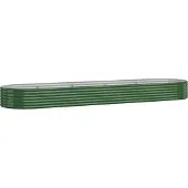 vidaXL Lit surélevé Acier revêtu par poudre 396x100x36 cm Vert
