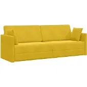 vidaXL Canapé-lit de sol , jaune, 213 x 70 x 77 cm, velours