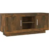 vidaXL Armoire TV chêne fumé 102x35x45 cm Bois composite