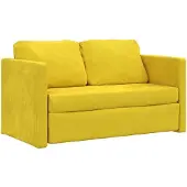 vidaXL Canapé de sol avec fonction sommeil jaune foncé 122x204x55 cm velours