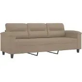 vidaXL Canapé à 3 places Taupe 180 cm Tissu microfibre