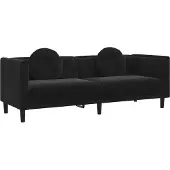 vidaXL Canapé avec coussins 3 places noir velours