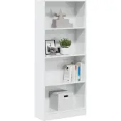 vidaXL Bibliothèque blanc brillant 60x24x143 cm bois d'ingénierie