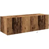 vidaXL Meuble TV mural 2 pcs Vieux bois 100 x 35 x 31 cm Matériau dérivé du bois