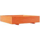 vidaXL Jardinière cire marron 110x110x26,5 cm bois de pin massif