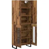 vidaXL Meuble haut, 2 pièces, bois d'œuvre, 69,5 x 34 x 180 cm