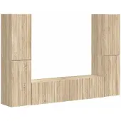 vidaXL Ensemble de 6 meubles TV , style Sonoma, en panneaux de particules imitation chêne