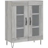 vidaXL Highboard Gris Sonoma 69,5x34x180 cm Matériau dérivé du bois