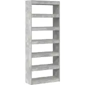 vidaXL Bibliothèque en béton gris 80x30x198 cm