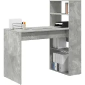 vidaXL Bureau , béton gris, panneaux de particules, 113 x 54 x 120 cm