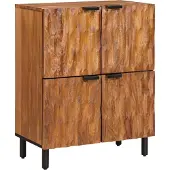 vidaXL Buffet avec rangements, finition brun acacia, 60 x 33 x 75 cm