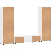 vidaXL Ensemble de meubles TV avec porte FLORIN, 3 pièces, blanc brillant, aggloméré