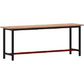 vidaXL Etabli 220x55x81,5 cm bois massif hêtre et métal