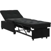 vidaXL Canapé-lit noir 194 x 67 x 82 cm velours