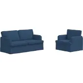 vidaXL Ensemble de canapés , 2 pièces, bleu, 162 x 80 x 85 cm, tissu