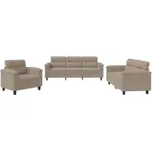 vidaXL Ensemble de canapés 3 pièces avec coussins Taupe microfibre tissée
