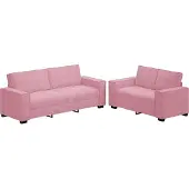 vidaXL Ensemble de canapés 2 pièces avec coussins Rose velours