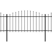 vidaXL Clôture de jardin avec fer de lance Acier 1248 x 150 cm Noir