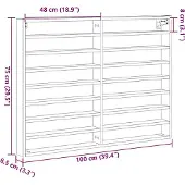 vidaXL Cabinet d'Affichage avec étagère Bois Ancien 100 x 8.5 x 75 cm