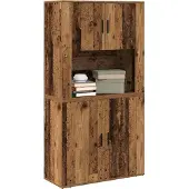 vidaXL Highboard vieux bois 80 x 33 x 150 cm Bois composite