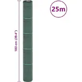 vidaXL Membrane anti-mauvaises herbes vert 1x25 m PP