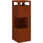 vidaXL Foyer marron 35 x 35 x 100 cm en acier résistant aux intempéries