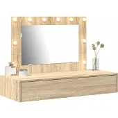 vidaXL Table de maquillage , couleur marron, dimensions 100 x 40 x 70 cm, en panneaux de particules