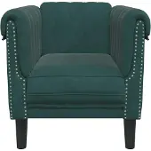 vidaXL Fauteuil vert foncé velours