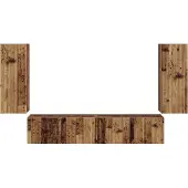vidaXL Ensemble d'étagères murales pour téléviseur, fixation murale, 4 pièces, bois ancien, matériau dérivé du bois