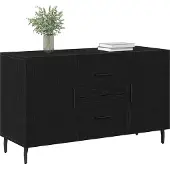vidaXL Sideboard noir imitation chêne 100 x 36 x 60 cm Bois composite