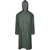 vidaXL Manteau de pluie long imperméable résistant à capuche vert L