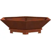 vidaXL Foyer marron 100 x 100 x 28 cm en acier résistant aux intempéries
