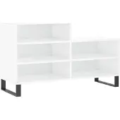 vidaXL Armoire à chaussure Blanc brillant 102x36x60 cm Bois ingénierie