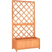 vidaXL Jardinière à treillis jardin Marron 70x30x135 cm Bois de sapin