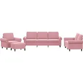 vidaXL Ensemble de canapés 4 pièces avec coussins Rose velours