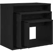 vidaXL Table Gigogne 3 pcs Chêne noir Bois d'ingénierie