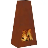 vidaXL Foyer extérieur marron 50 x 35 x 100 cm Acier résistant aux intempéries