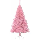 vidaXL Arbre de Noël artificiel pré-éclairé rose 150 cm PVC