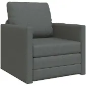 vidaXL Canapé de sol avec fonction sommeil gris foncé 112x174x55 cm Tissu