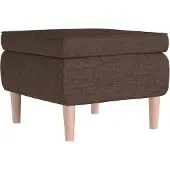 vidaXL Tabouret avec pieds en bois Marron Tissu