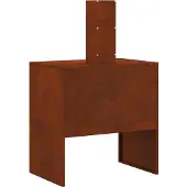 vidaXL Foyer extérieur marron 60 x 40 x 96 cm Acier résistant aux intempéries