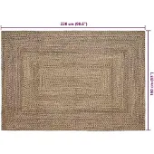 vidaXL Tapis Naturel et noir 160 x 230 cm Jute