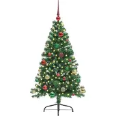 vidaXL Sapin de Noël artificiel pré-éclairé Vert 150 cm PVC